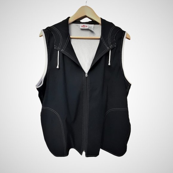 FALL NAUTICAL VEST - ALIA SPORT Sleeveless Jacket  Hoodie Navy Blue zip Size L - Picture 1 of 10